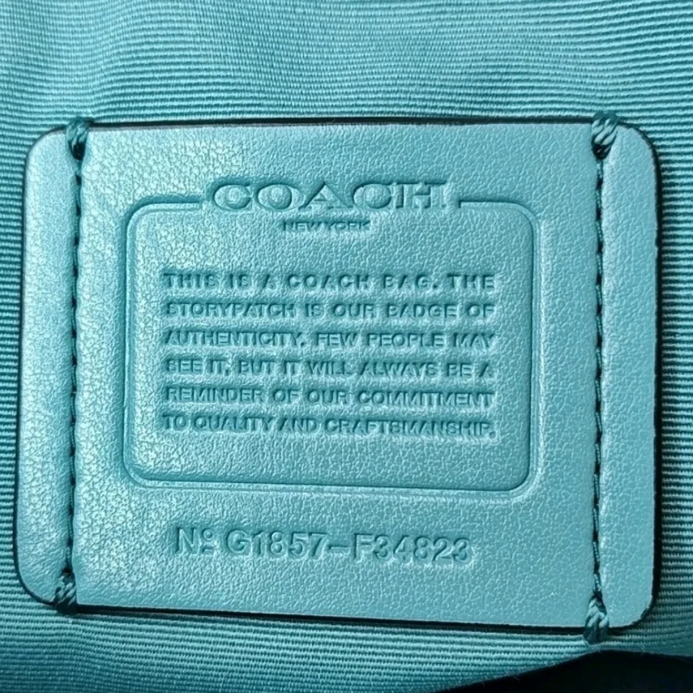 Coach Mae File Pebble Leather Purse Crossbody Denim Pacific Cloud Blue Spring